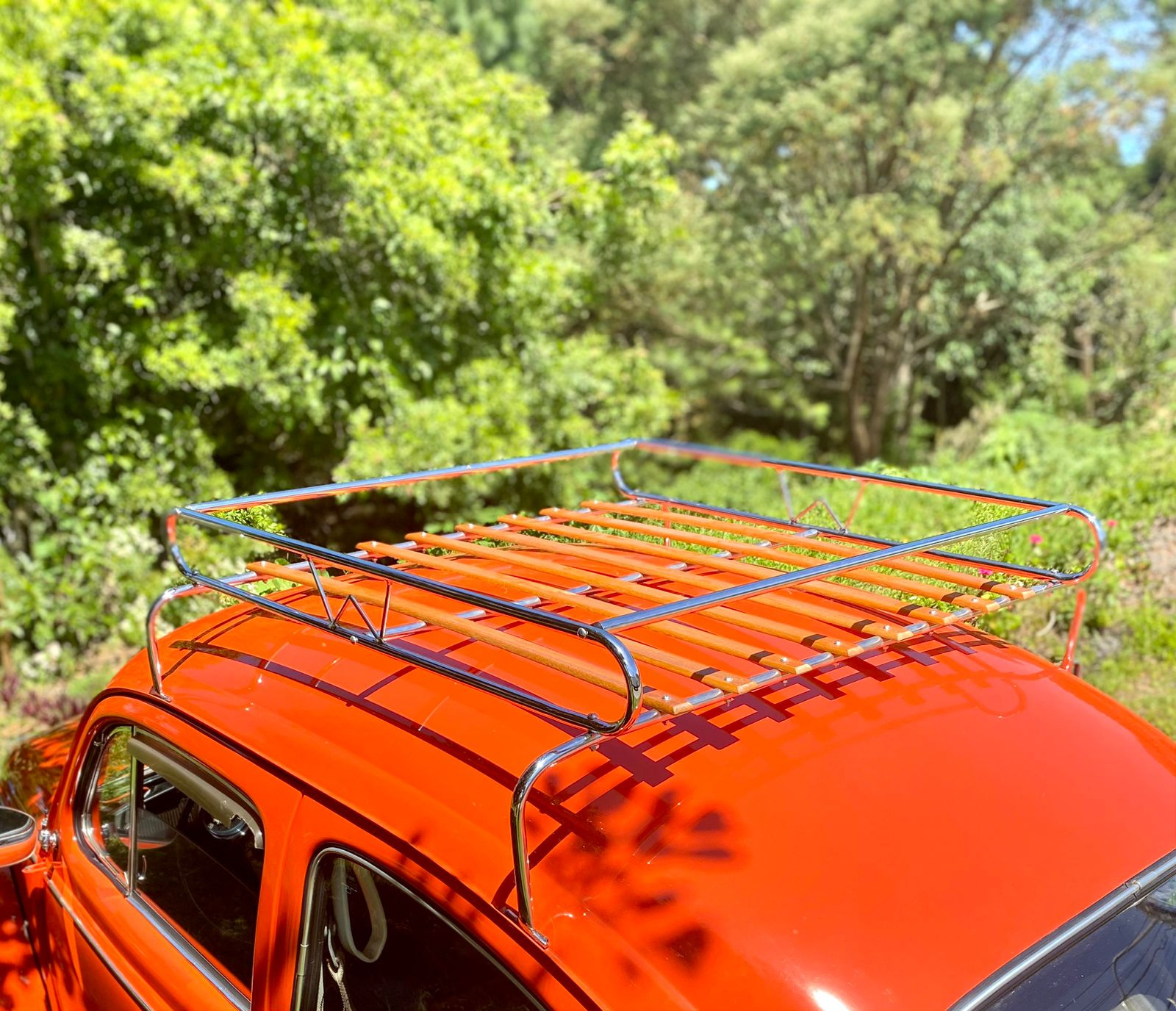 Bagageiro CROMADO W para Fusca, Rack W para Fusca, Maleiro de Teto W para Fusca