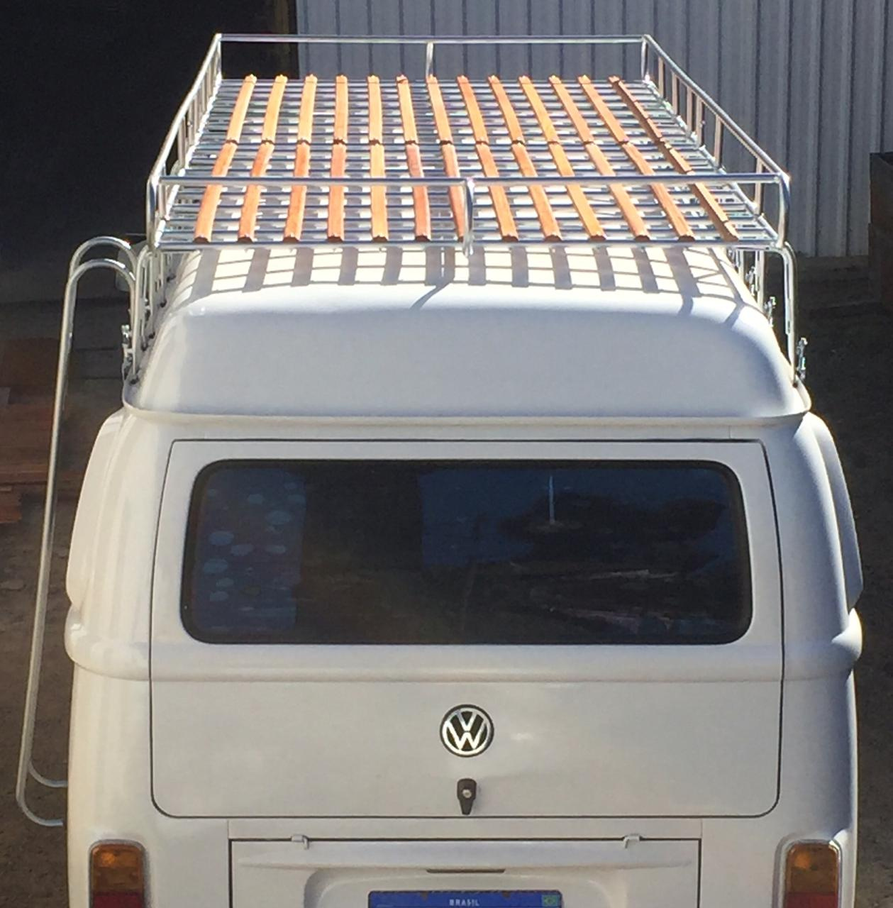 Bagageiro Kombi com 3,0 mt, Rack para Kombi, Maleiro de Teto para Kombi, escolha entre a opção reta ou curvada