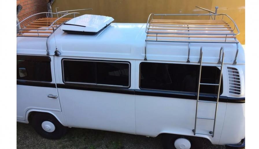 Kit Bagageiros (Traseiro + Dianteiro) + Estrutura para Toldo + Escada para Kombi, kit Rack Kombi Completo